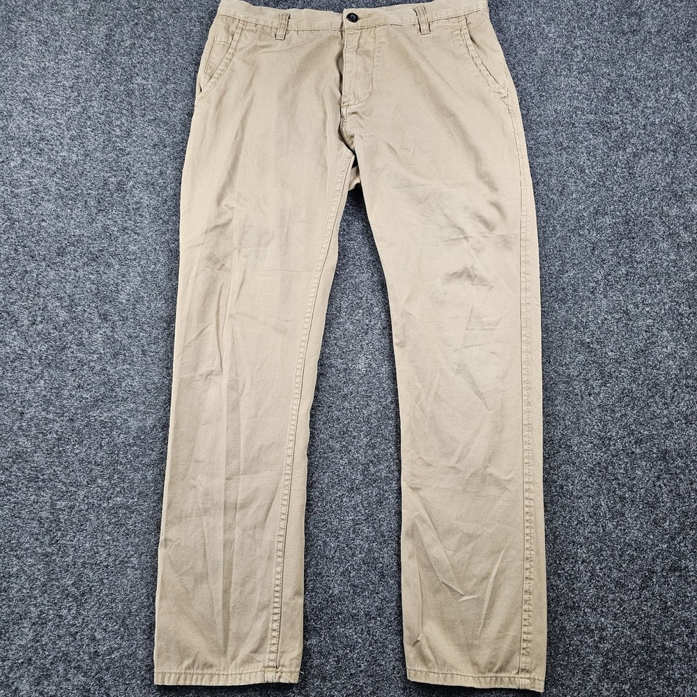 Matchstick Argus Mens Chino Pants 34x30 Tan Khaki Straight Leg Casual Utility